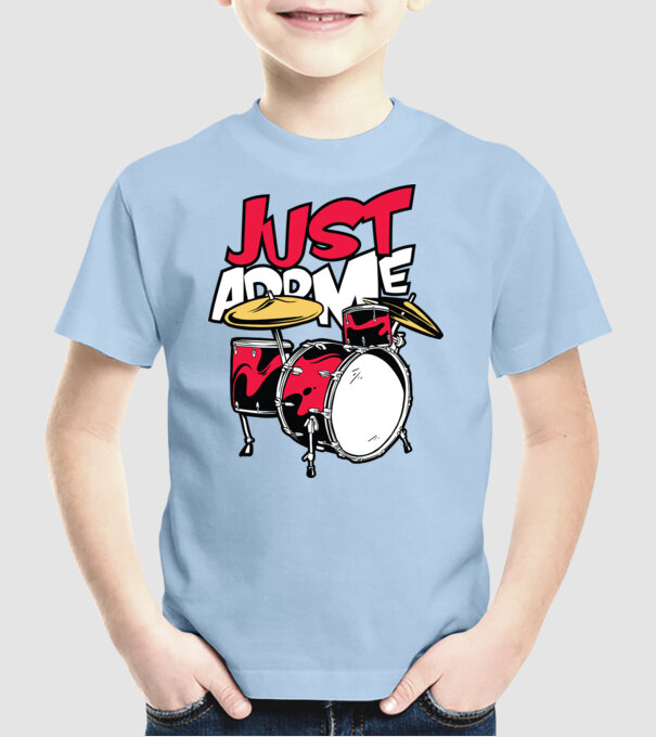 Just add me Drums model albastru deschis pe tricou