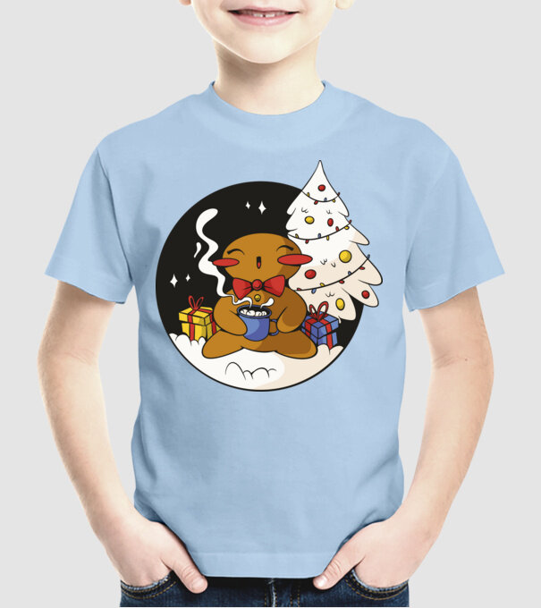 Turtă dulce de Crăciun model albastru deschis pe tricou