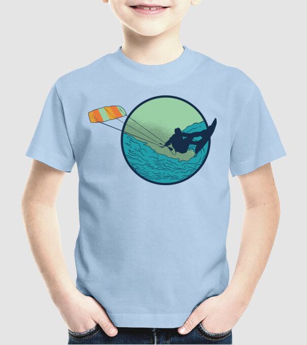 Tricou Kitesurf model albastru deschis pe tricou