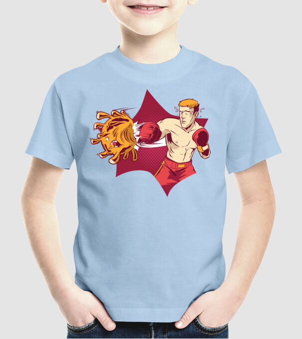 Coronavirus KO - Box model albastru deschis pe tricou
