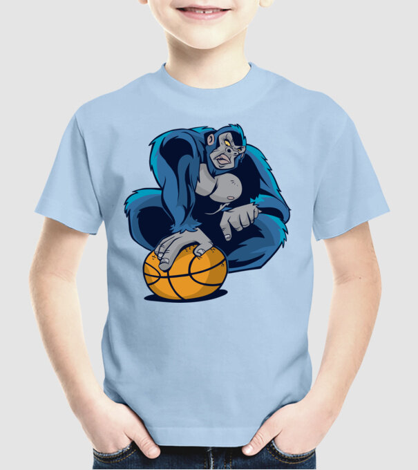 Gorilă Baschet model albastru deschis pe tricou