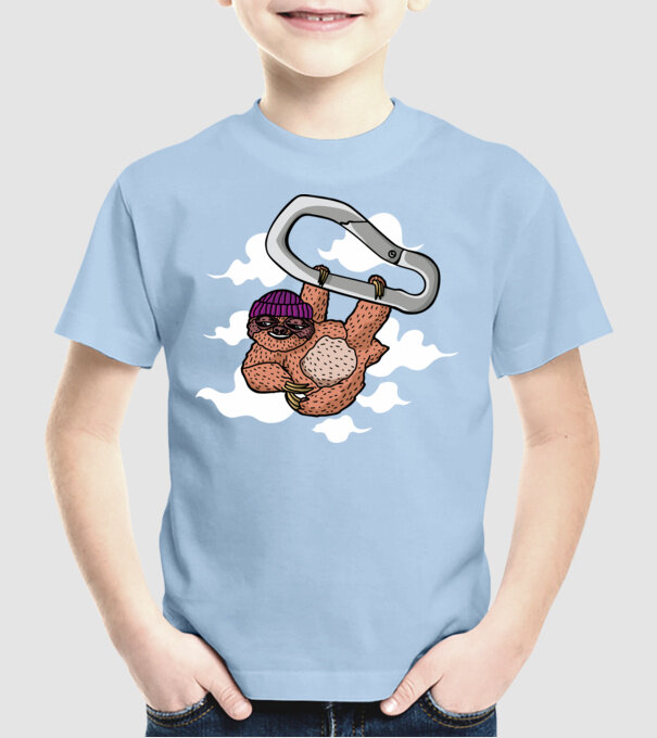 Carabină pentru Leneș model albastru deschis pe tricou