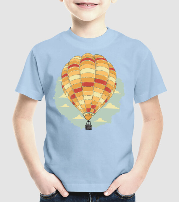 Aerostat model albastru deschis pe tricou