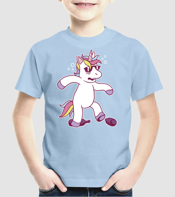 Mahmureală unicorn model albastru deschis pe tricou