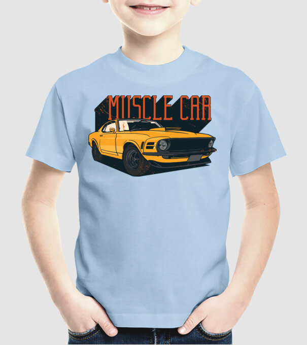 Mașină sport cool model albastru deschis pe tricou