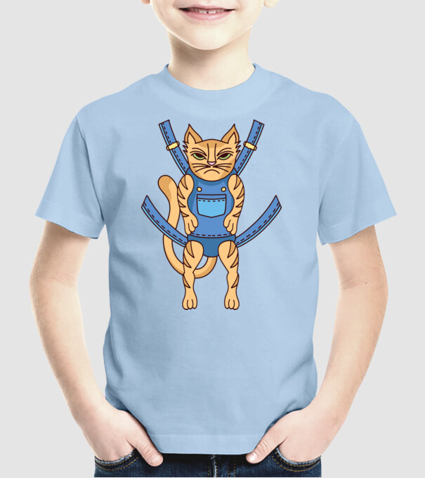 Pisică Supărată model albastru deschis pe tricou