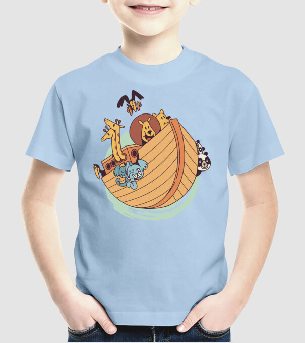 Arca lui Noe model albastru deschis pe tricou