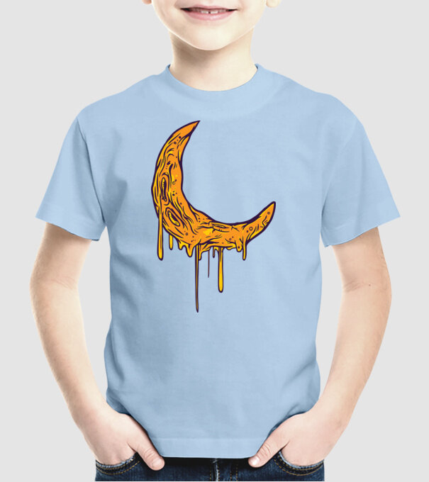 Luna topindu-se model albastru deschis pe tricou