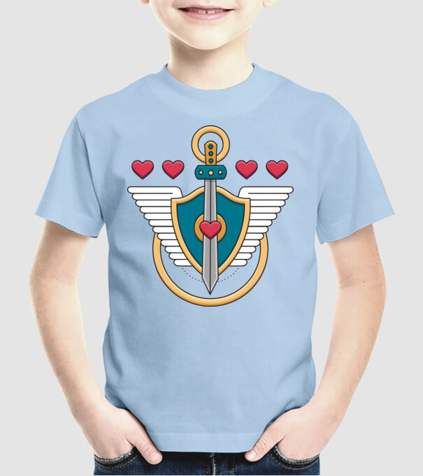 Scut - Gamer model albastru deschis pe tricou