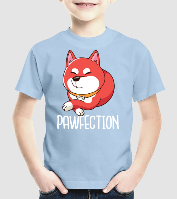 Pawfection Shiba Perfect model albastru deschis pe tricou