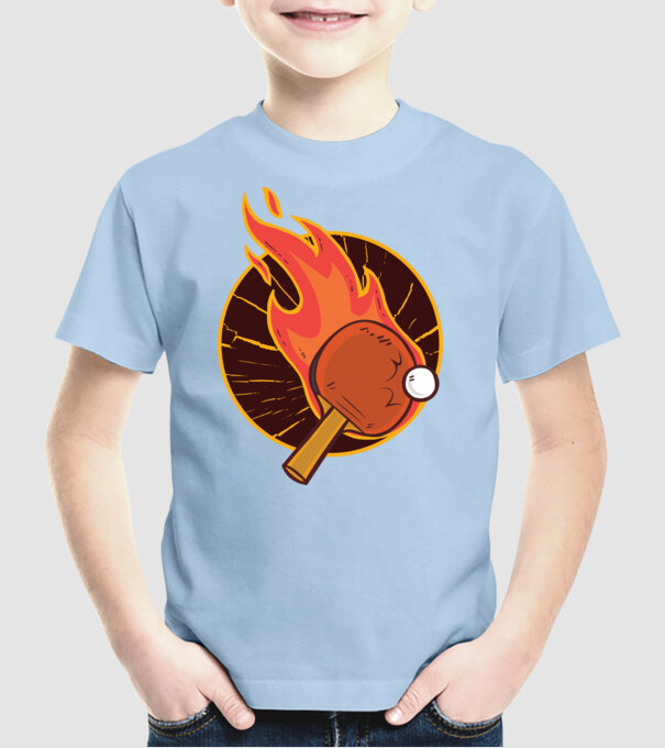 Paletă de ping-pong model albastru deschis pe tricou