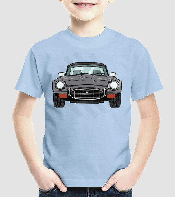 Mașină veche model albastru deschis pe tricou