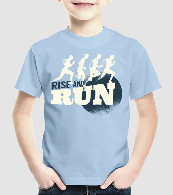 Rise and Run - Tricou pentru alergători model albastru deschis pe tricou