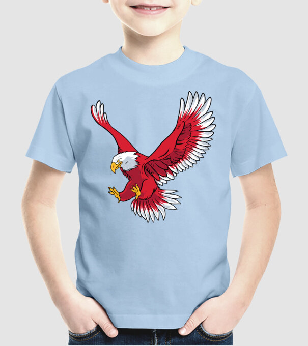 Vultur model albastru deschis pe tricou