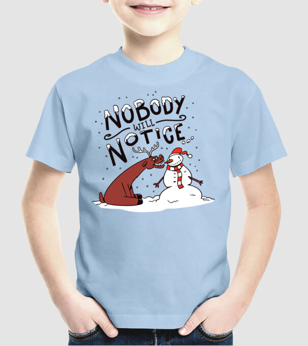 Nimeni nu va observa Om de zăpadă model albastru deschis pe tricou
