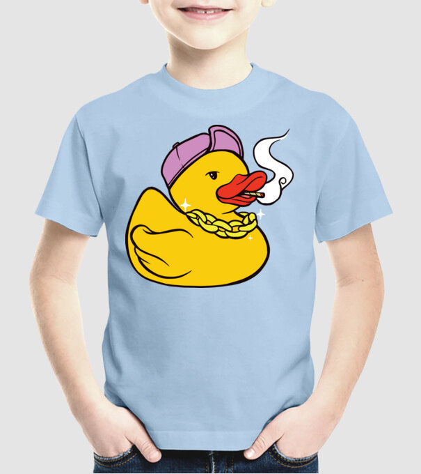 rățușcă de cauciuc Smoker model albastru deschis pe tricou