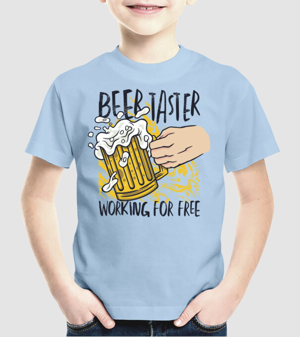 Degustare de bere model albastru deschis pe tricou
