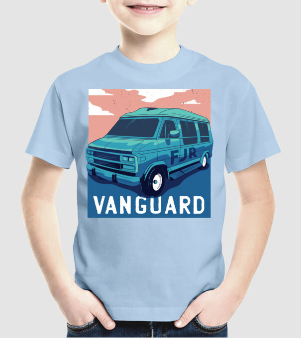 Microbus Sport Autocaravană model albastru deschis pe tricou