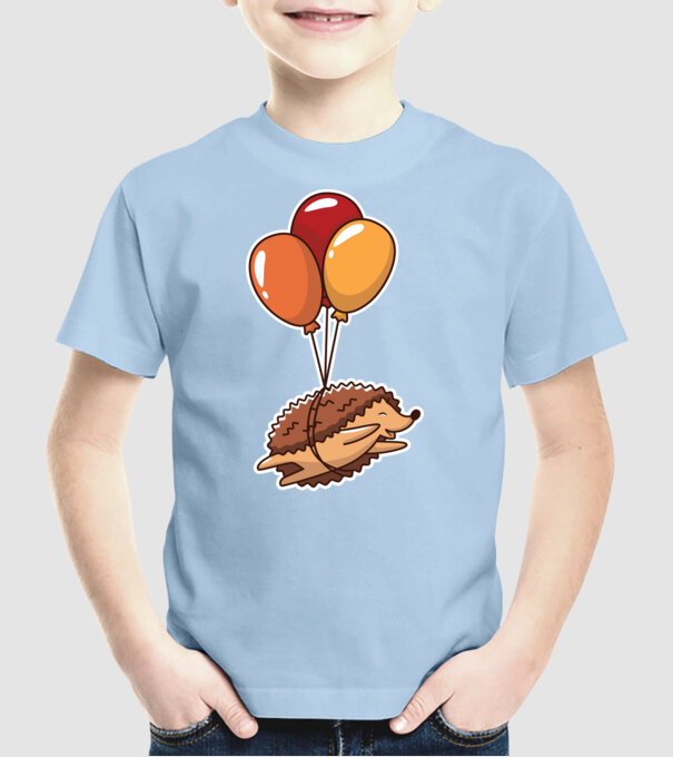 Arici cu balon model albastru deschis pe tricou