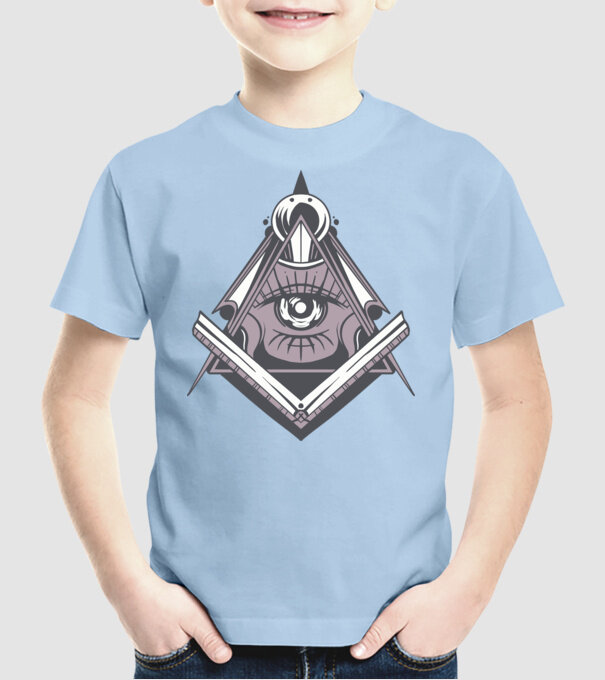 Masoni Illuminati model albastru deschis pe tricou