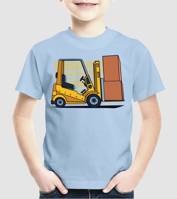 Stivuitor model albastru deschis pe tricou