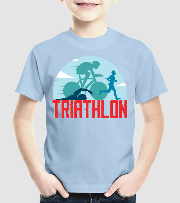 Triatlon Sport model albastru deschis pe tricou