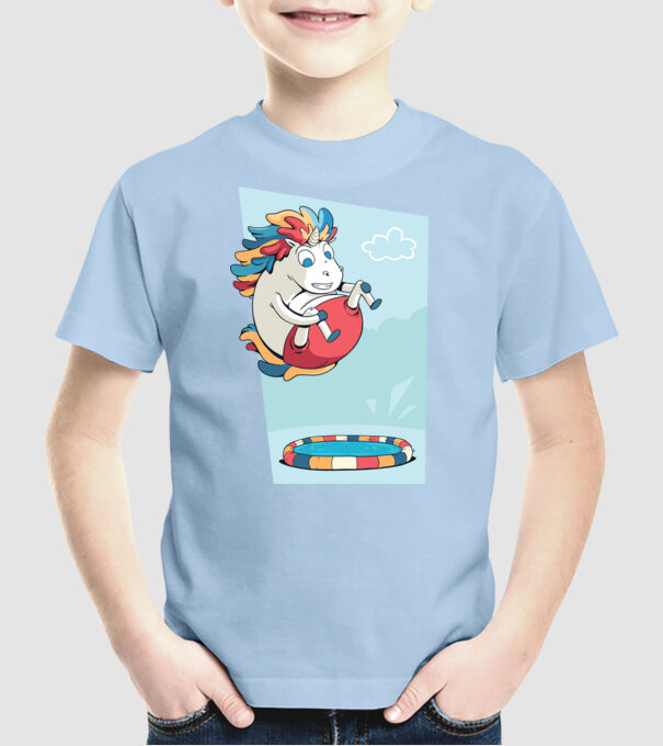 Bombă Unicorn model albastru deschis pe tricou