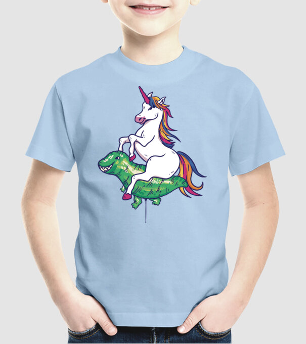 Balon cu Unicorn model albastru deschis pe tricou