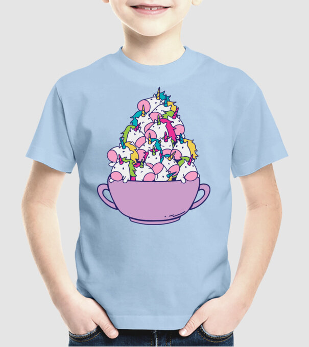 Bol Unicorn model albastru deschis pe tricou