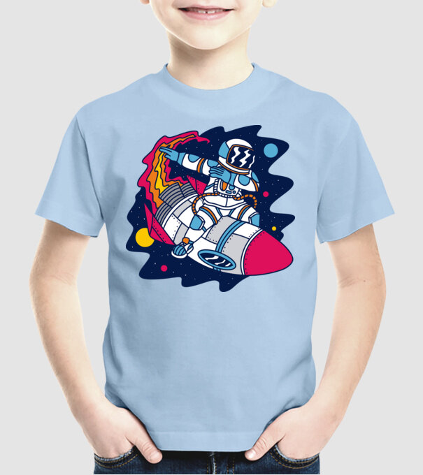 Astronaut DAB model albastru deschis pe tricou
