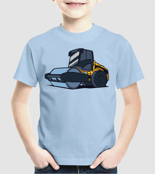 Rulou compresor model albastru deschis pe tricou