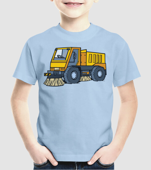 Camion spălare străzi model albastru deschis pe tricou