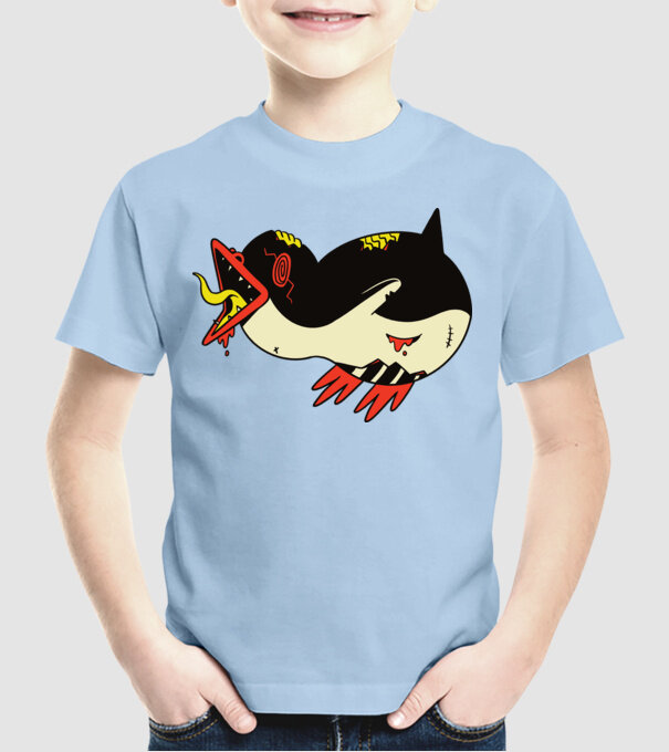 Pinguin Zombie model albastru deschis pe tricou