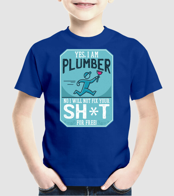 Da, sunt instalator model albastru regal pe tricou
