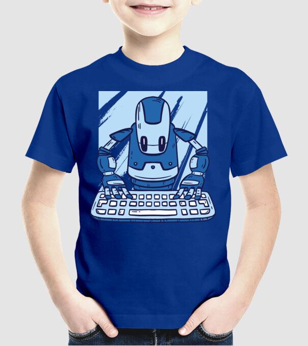 Automatizare robot model albastru regal pe tricou