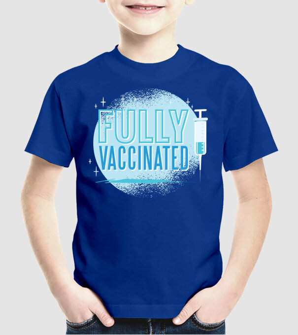 Complet vaccinat model albastru regal pe tricou