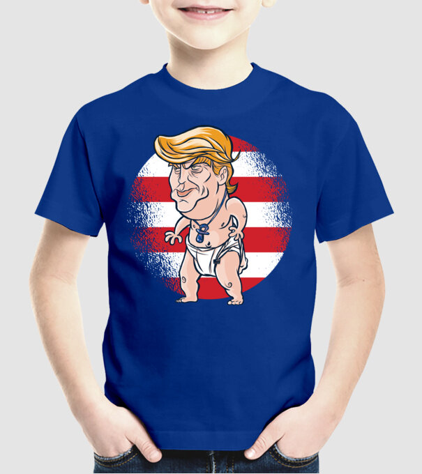 Trump Baby tricou amuzant model albastru regal pe tricou