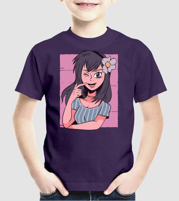 Fată Anime model mov pe tricou