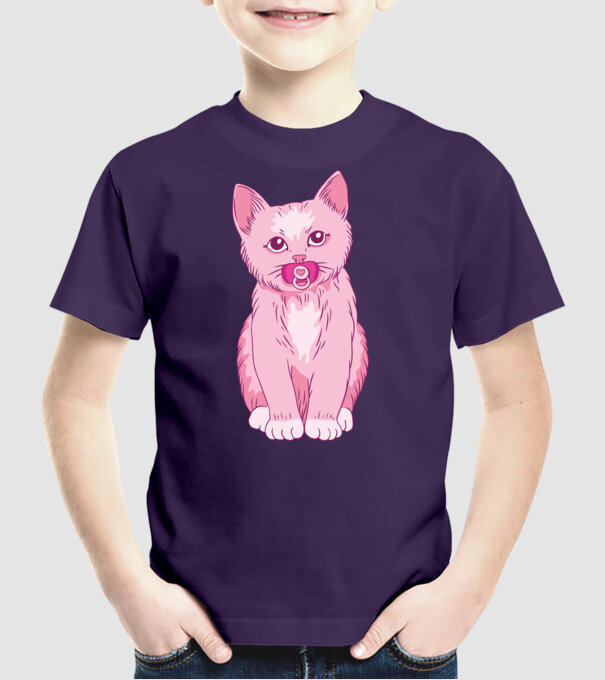 Pisică Baby model mov pe tricou