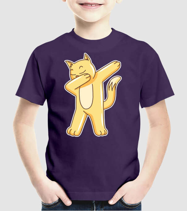 Pisică DAB model mov pe tricou