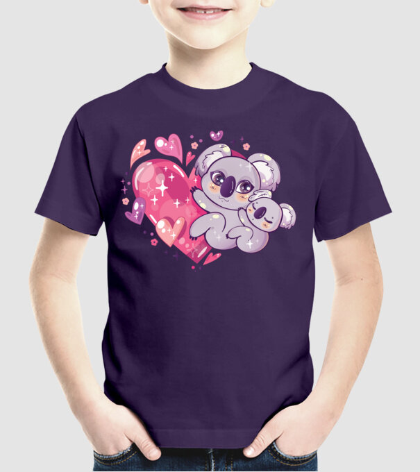 Koala drăguță Anime model mov pe tricou