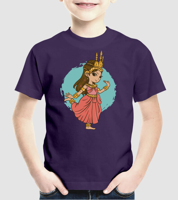 Prințesă drăguță model mov pe tricou