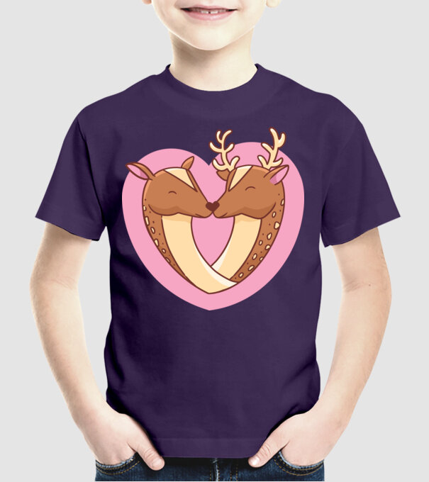 Căprioară și cerb drăguț model mov pe tricou