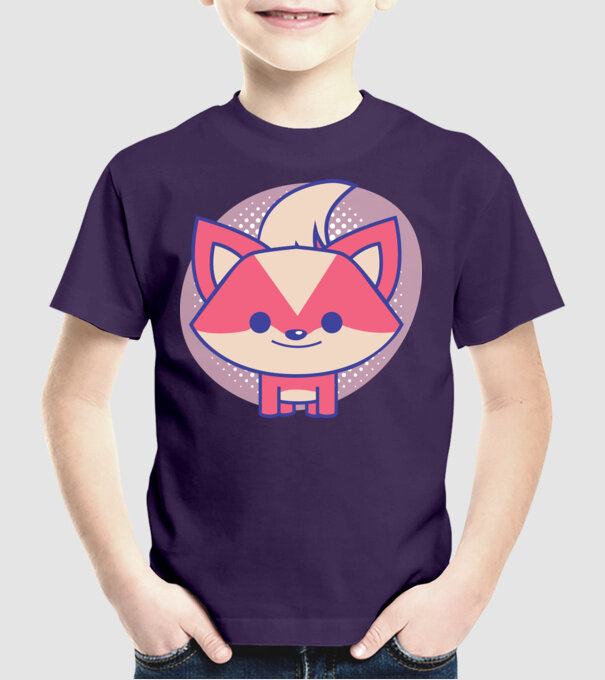 Vulpe drăguță model mov pe tricou