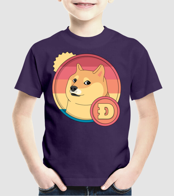 Doge Coin model mov pe tricou