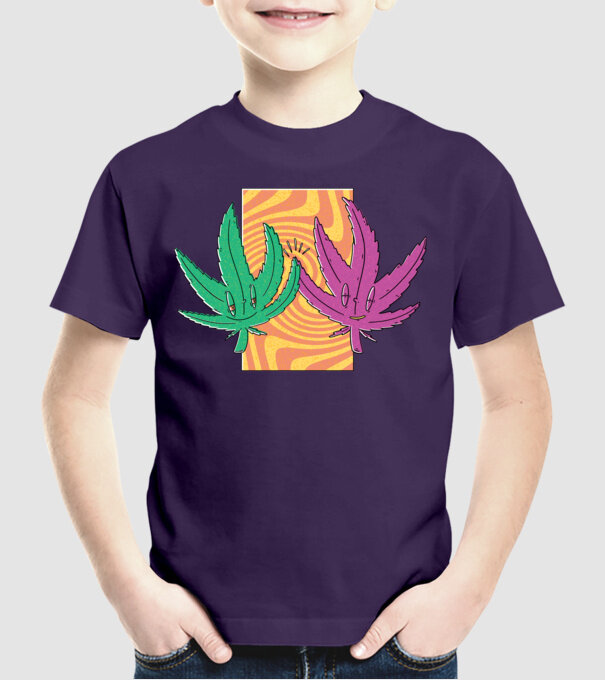 Frunze marijuana salut model mov pe tricou
