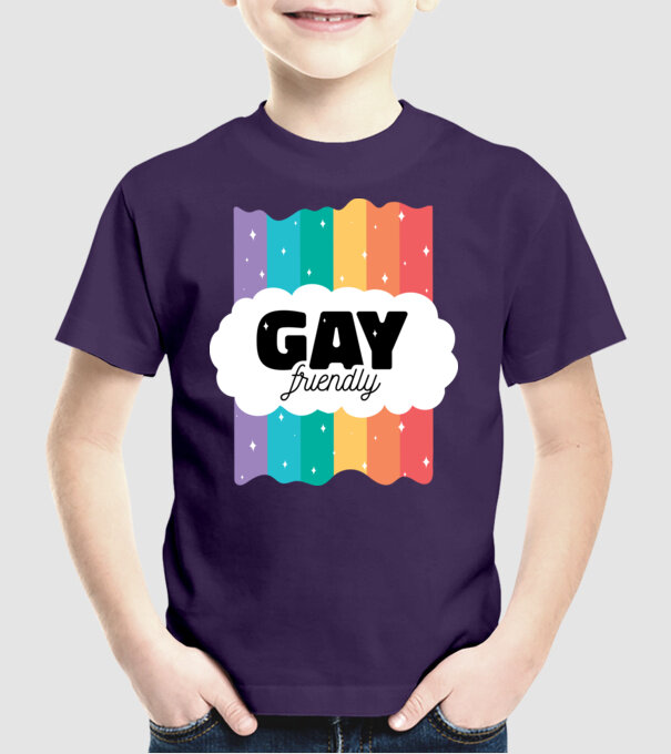 Gay friendly model mov pe tricou