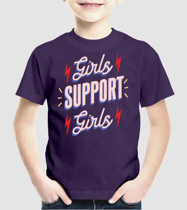 Girls Support Girls Ziua Femeii model mov pe tricou
