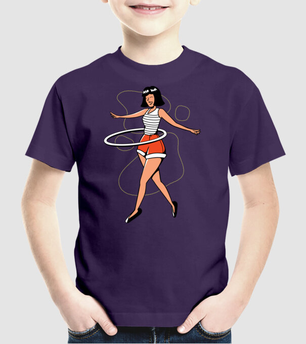 Cerc hula-hoop model mov pe tricou