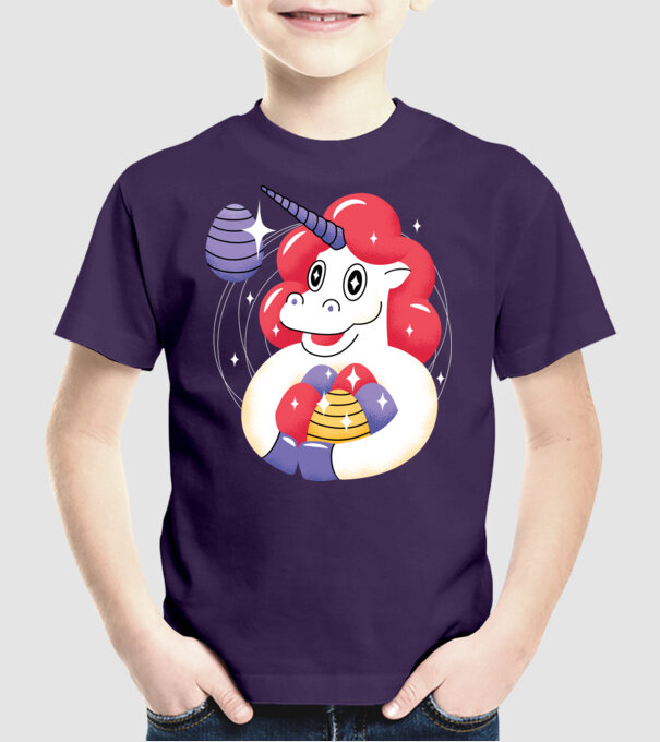 Unicorn de Paște model mov pe tricou